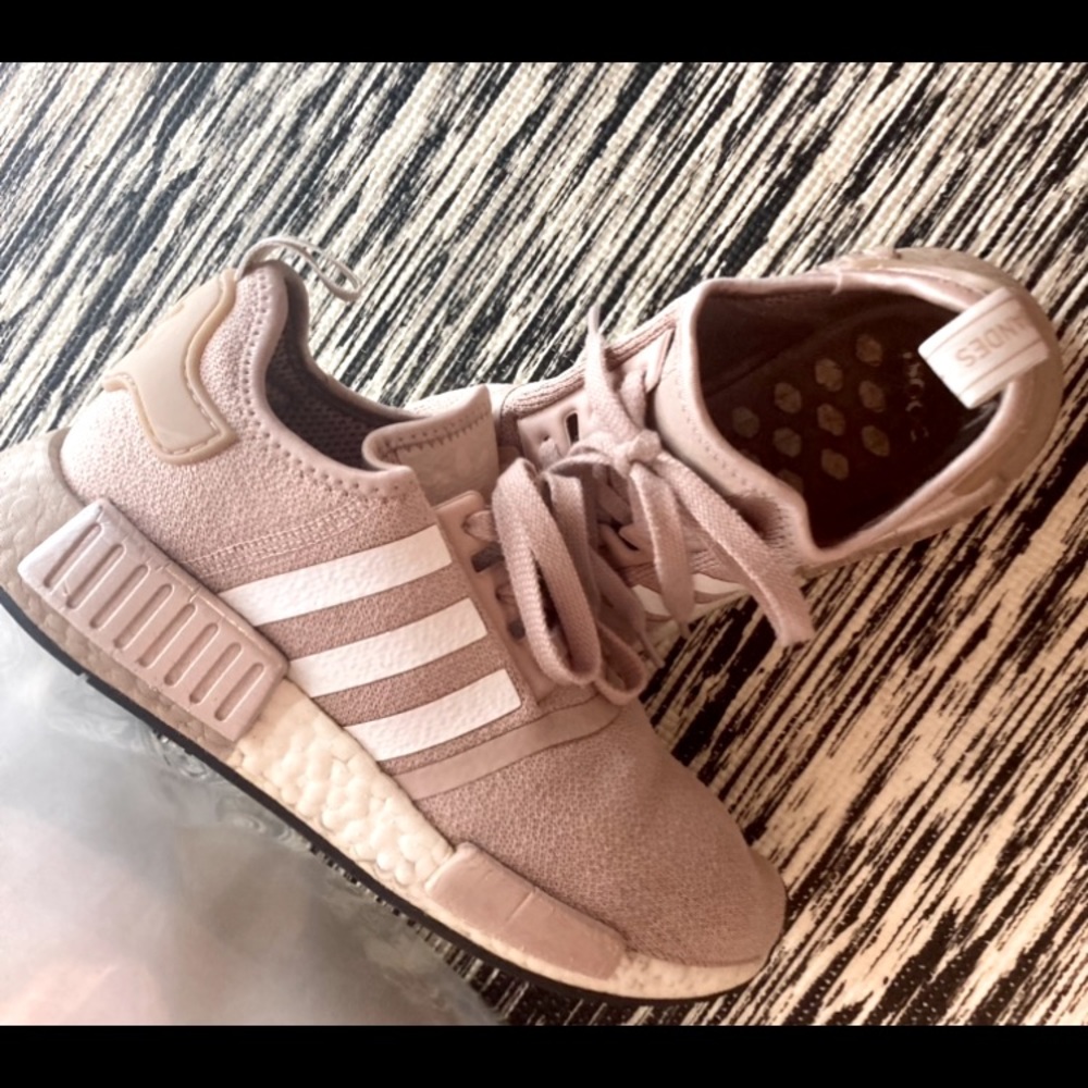 Adidas Pastel Pink and White Running Shoes Sneakers Size 9